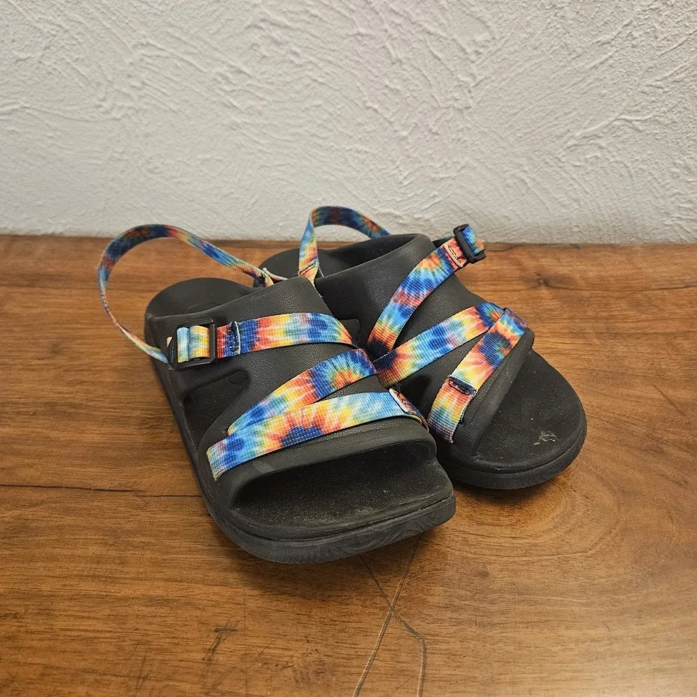 Chaco‎ Chillos Unisex Kids Size 4 Tie Dye Print Slip On Sport Sandals Shoes